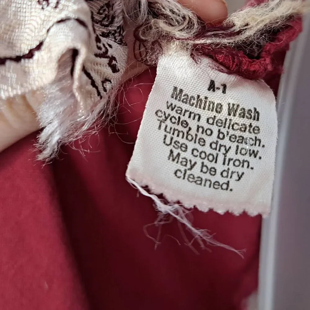 Young Edwardian Vintage 1970s Burgundy Floral Embroidered Disco Jumpsuit - Picture 12 of 12